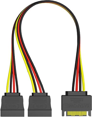 SATA Power Y Splitter Cable 15 Pin SATA Power Splitter Cable Adapter SATA 15 Pin Male to Dual Female Power Y- Cable 6 Inche in Saudi Arabia