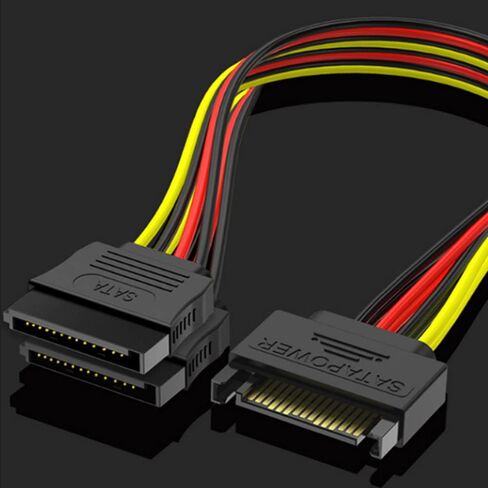 SATA Power Y Splitter Cable 15 Pin SATA Power Splitter Cable Adapter SATA 15 Pin Male to Dual Female Power Y- Cable 6 Inche in Saudi Arabia