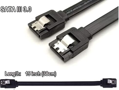 SATA Cable III, 4 Pack SATA Cable III 6Gbps Straight HDD SDD Data Cable with Locking Latch 18 Inch Compatible for SATA HDD in Saudi Arabia