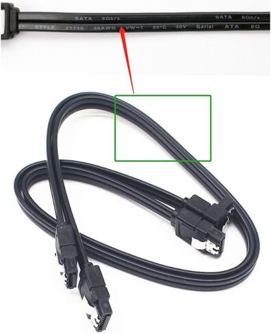 SATA Cable III, 4 Pack SATA Cable III 6Gbps Straight HDD SDD Data Cable with Locking Latch 18 Inch Compatible for SATA HDD in Saudi Arabia