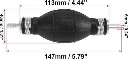 X AUTOHAUX 4 قطعة 6 مللي متر 1/4 "المطاط نقل الوقود فراغ خط الوقود اليد التمهيدي لمبة خط مضخة الوقود خرطوم اليد التمهيدي لسيارة مركبة بحرية الديزل in Saudi Arabia