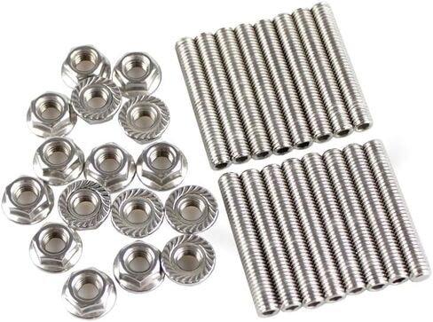 طقم صواميل مشعب العادم من الفولاذ المقاوم للصدأ متوافق مع فورد 4.6 5.4 لتر V8،2 مشعبات M8 مسمار العادم in Kuwait