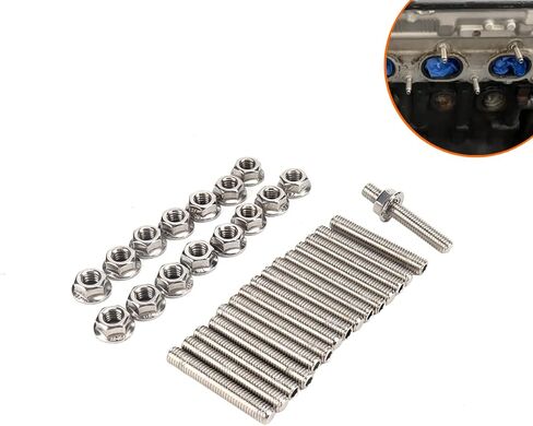 طقم صواميل مشعب العادم من الفولاذ المقاوم للصدأ متوافق مع فورد 4.6 5.4 لتر V8،2 مشعبات M8 مسمار العادم in Kuwait