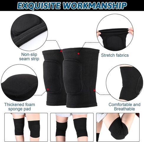 4 أزواج من وسادات الركبة للكرة الطائرة وأكمام ذراع الكرة الطائرة مع وسادة حماية وفتحة الإبهام وسادات الركبة وسادات الكرة الطائرة وأكمام الساعد ووسادات الكوع وواقي معصم الكرة الطائرة ومعدات تدريب الكرة الطائرة in Kuwait