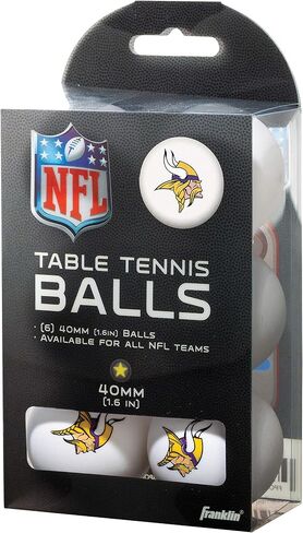 Franklin Sports Team Licensed Table Tennis Balls - NFL Team Table Tennis Balls - Official Team Logos and Colors - Fun NFL Tailgate Accessories in Saudi Arabia