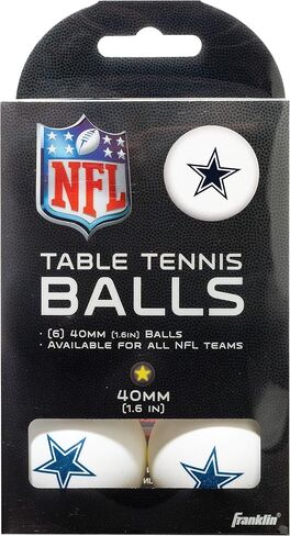 Franklin Sports Team Licensed Table Tennis Balls - NFL Team Table Tennis Balls - Official Team Logos and Colors - Fun NFL Tailgate Accessories in Saudi Arabia