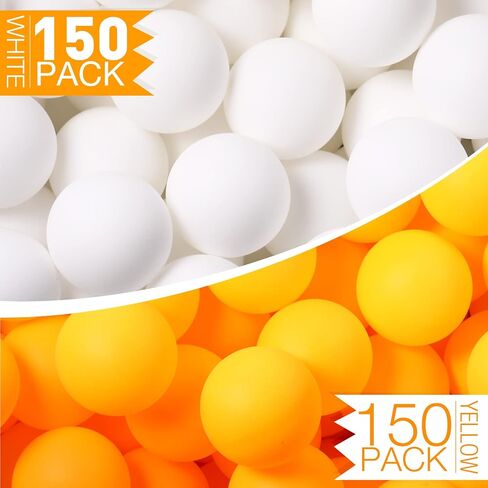 Yunsailing 300 Pieces Balls Plastic Balls 40 mm Washable Table Tennis Balls for Outdoor Crafts Table Tennis Carnival Pool Games Party Decoration, White and Yellow in Saudi Arabia
