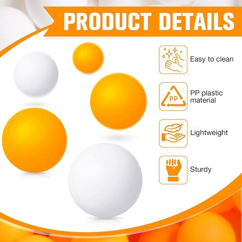 Yunsailing 300 Pieces Balls Plastic Balls 40 mm Washable Table Tennis Balls for Outdoor Crafts Table Tennis Carnival Pool Games Party Decoration, White and Yellow in Saudi Arabia