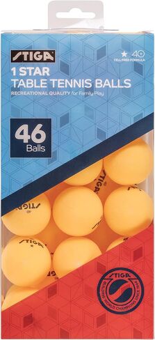 كرات تنس الطاولة STIGA Orange 1 Star مقاس 40 مم، حجم تنظيم ITTF ووزن كرات بينج بونج - مستديرة تمامًا - مثالية للعب الترفيهي in Saudi Arabia