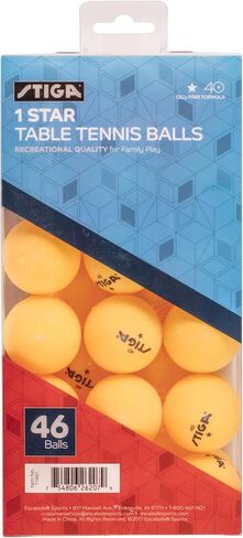 كرات تنس الطاولة STIGA Orange 1 Star مقاس 40 مم، حجم تنظيم ITTF ووزن كرات بينج بونج - مستديرة تمامًا - مثالية للعب الترفيهي in Saudi Arabia