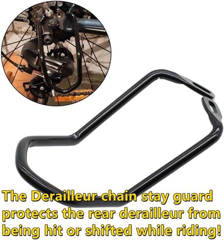 XYUDNG Bike Bicycle Rear Derailleur Chain Stay Guard Carbon Steel Gear Protector Adjustable Cycling Rear Derailleur Protector for Outdoor Mountain Road Cycling Bike, Black in Saudi Arabia