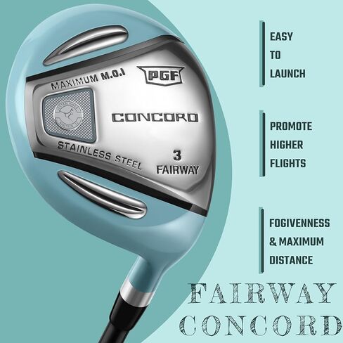 مجموعة نادي الجولف الكاملة للسيدات من PGF Lady Concord [15 قطعة] [اليد: يمين] [الطول: قياسي] in Kuwait