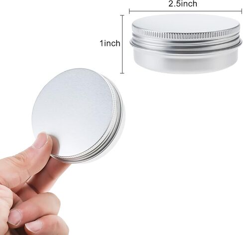 Tysun 60 حزمة 2oz علب معدنية مع أغطية الألومنيوم جولة القصدير حاويات شمعة علب شمعة مع أغطية السائبة للشموع مرهم مستحضرات التجميل بلسم الشفاه التوابل in Kuwait