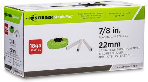 دبابيس كاب، 7/8 بوصة StaplePac، 1 بوصة قبعات، 7/16 بوصة دبابيس تاج 18 جيجا (2000 قيراط) للاستخدام مع دباسة غطاء هوائي CS150B، ستينجر 0136044 in Kuwait