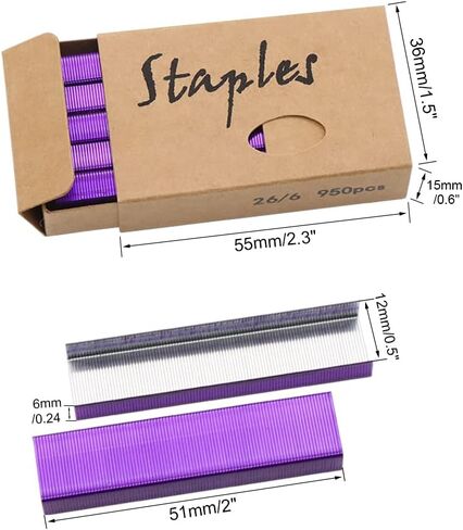 Black 26/6 Standard Staple Set 12mm Width 950/Box 4 Boxes/Pack 3800 Count Staples for Office School Home Stapler Stapling Refills (4 Boxes Black) in Saudi Arabia
