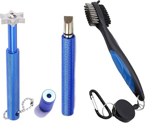 أداة تنظيف أخدود نادي الجولف من VIPMOON، منظف أخدود فرشاة نادي الجولف مع حلقة تسلق من الألومنيوم بسحاب قابل للسحب، مبراة أخدود الجولف لأخاديد U & V، هدايا الجولف للرجال in Kuwait