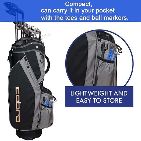 أداة تنظيف أخدود نادي الجولف من VIPMOON، منظف أخدود فرشاة نادي الجولف مع حلقة تسلق من الألومنيوم بسحاب قابل للسحب، مبراة أخدود الجولف لأخاديد U & V، هدايا الجولف للرجال in Kuwait