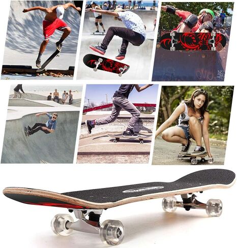 لوح تزلج ChromeWheels مقاس 31 بوصة لوح تزلُّج مزدوج ركلة كروزر Longboard 8 طبقات من خشب القيقب لوح تزلج للأطفال والمبتدئين in Kuwait