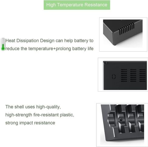 Rechargeable AA Batteires NIMH with LCD Charger, 10 Packs 1.2V 3000mAh AA Rechargeable Batteries with Double A LCD Smart Quick Charger with Heat Dissipation Discharge Function in Saudi Arabia