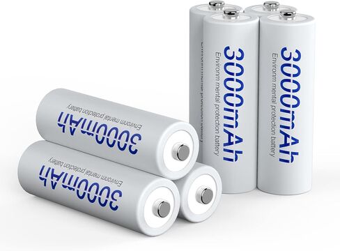 Rechargeable AA Batteires NIMH with LCD Charger, 10 Packs 1.2V 3000mAh AA Rechargeable Batteries with Double A LCD Smart Quick Charger with Heat Dissipation Discharge Function in Saudi Arabia