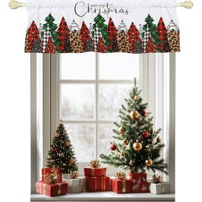 Valance Curtains Snowman Xmas Kitchen Valances for Windows Christmas Farmhouse Rod Pocket Decorative Curtain Valance Treatment Insulated for Bathroom Bedroom Living Room,52" x 18", 1Pcs 07