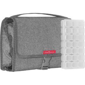 LeanTravel Hanging Toiletry Bag for Travel w/ 5 Pockets & 7 Day Plastic Pill Case Organizer