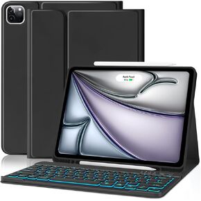 COO for iPad Air 13 Inch M2 2024 Case Keyboard, Keyboard Case for iPad Pro 12.9 inch 5/6th Gen Case with Pencil Holder - Wireless Detachable Backlit Keyboard with Auto Sleep/Wake