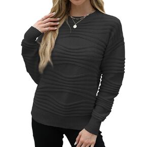 JomeDesign Womens Sweaters Crewneck Long Sleeve Tops Loose Casual Tunic Knit Pullover Sweaters