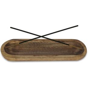 Handmade Wooden Incense Stick Burner Holder, Burning Joss Ash Catcher Tray Wide Boat Oval Incense Burner Minimalist Vintage Decoration Art Home Decor Aromatherapy Mango Wood Oval Boat Shap Bowl Stand
