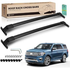 YHTAUTO Car Roof Rack Cross Bar Compatible with Ford Expedition 2018-2023 w/Flush Rails Fixed Point, 165 Lbs Aluminum Alloy Cargo Bar for Rooftop Tent Kayak Bike Luggage Snowboard Ski Board Canoe