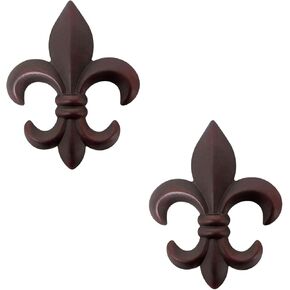 BestGiftEver Fleur De Lis Wall Hanging Metal Plaques with Hanger - Rustic Home Décor 6" (A set of 2)