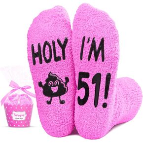 HAPPYPOP 55th 60th Birthday Funny Gifts for Women - Socks for Older Women, Gifts for Women in Their 50s