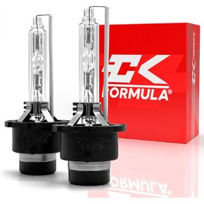 CK FORMULA D2S HID Bulbs 6000K Cool White Xenon HID Headlight Bulbs, 85122 66240 66040 66240CBI Replacement, Car Head Light 35W P32d-2 Base, Pack of 2