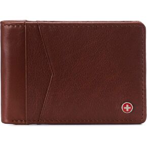 Alpine Swiss Delaney Men’s Slimfold RFID Protected Wallet Nappa Leather Comes in a Gift Box