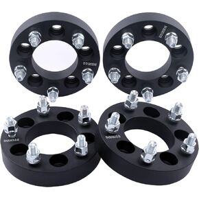 DCVAMOUS 4PC محولات عجلات سوداء 5x5 إلى 5x4.5 2 بوصة 12x1.5 ترصيع متوافقة مع عجلات Chevy-Dodge 5x127 إلى 5x114.3 لكابريس إمبالا جراند كارافان رحلة تاون كونتري