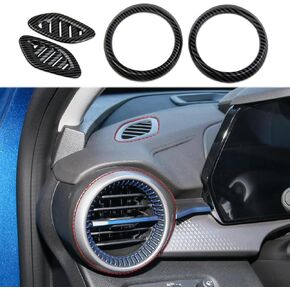 Korlot Carbon Fiber Style Center Console Dashboard Air Outlet AC Vent Cover Trim Accessories for Chevy Trax 2024