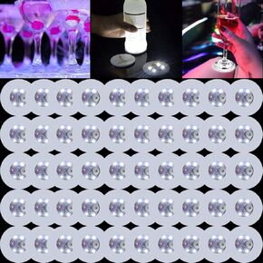 LED Coaster, 25 Pack LED Cup Holder Lights, Liquor Bottle Light Stickers Coasters, Flash Light Up Bar Coaster for Club, Bar, Party, Wedding Decor