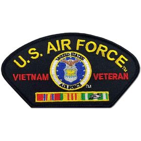 US Air Force Vietnam Veteran Patch with Ribbons and Eagle Emblem Licensed Military Apparel Patriotic Products Gifts for Veterans Families and Retired VetFriends.com
