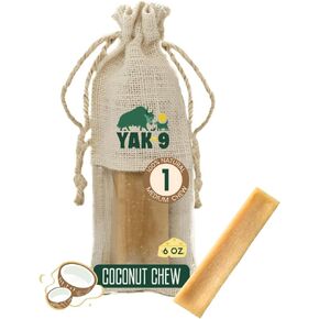Yak9 - Coconut Yak Chews for Dogs - Medium 6 oz. - All Natural with Limited Ingredients, high Protein Dog Treat, raw Hide Alternative, Long Lasting Dog chew