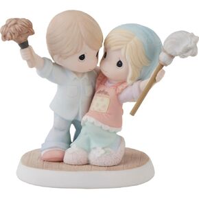 Precious Moments Couples Figurine | You Sweep Me Off My Feet Bisque Porcelain Figurine | Gift for Couples, Wife, Girlfriend