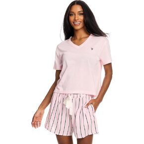 U.S. Polo Assn. Summer Pajamas for Women 2 Piece with T-Shirt and Shorts - Summer PJs for Women Set - Womens PJ Shorts Set