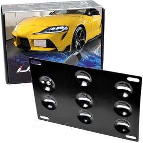 iJDMTOY Compatible with 2020-up Toyota Supra GR No Drill Front Bumper Tow Hook License Plate Mounting Bracket Adapter Kit