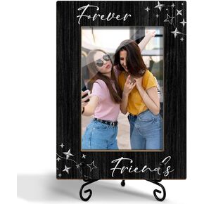 Friends Picture Frame, Friends Forever Friendship Gifts Birthday Gifts for Friends, Wooden Picture Frame with Stand, 4"x6" Picture Frame for Tabletop Display, Home Office Desk Decor Shelf Display/XK22 in Saudi Arabia