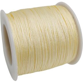 Black Nylon Cord Ribbon Twine 0.8mm Rope for Hand-Woven Tassels Crafts Gift Wrapping Knotting Knitting Necklace Bracelet Beading Macramé Jewelry Making Sewing Christmas Decoration