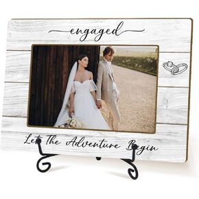 Engagement Picture Frame, Engagement Frame Wedding Photo Frame, Couple Picture Frame, Gifts For Newly Engaged Couple, Engagement Gifts, Table Decor Wooden Picture Frame, 4x6 Frame-TJ16