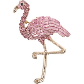 Flamingo Shape Lapel Pin Shiny Enamel Cartoon Breast Pin for Women, Fashionable Brooch for Hats, Scarves, and Accessories