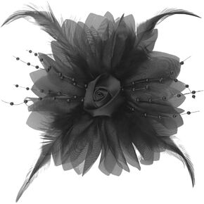 Charm Feather Flower Big Brooch/Clip Boutonniere Corsage Pin for Ladies Girls Handcrafted Rose Accessory Decoration Elegant for Wedding Party Everyday For Dress Blouse Lapel Costumes Dress Up Gift