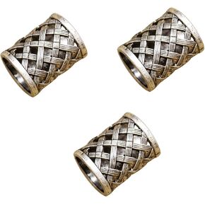 RechicGu 3 قطع فضية منسوجة نورس فايكنغ القراصنة التنين الرونية اللحية الخرزة المجدل حلقة جديلة الشعر دبوس مجموعة in Kuwait