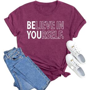 MAIHUN Inspirational Shirt for Women Believe in Yourself Tshirt Motivational Proud Tee Top in Kuwait