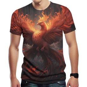 Men's Phoenix Graphic T-Shirts Casual Short Sleeve Fashion 3D Printed Tees
